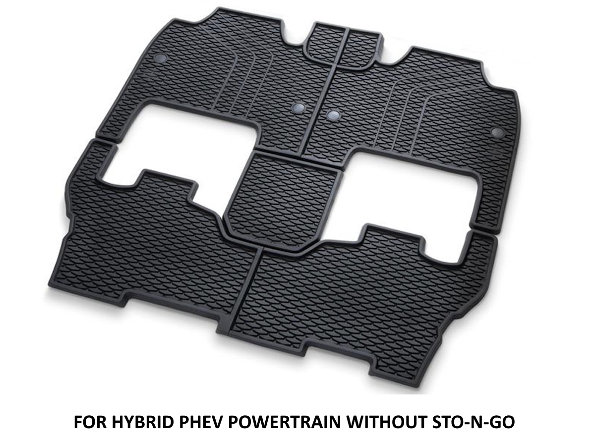 #23-2837 らむね Mopar Rubber Floor Mats For Second And Third Rows Black For PHEV