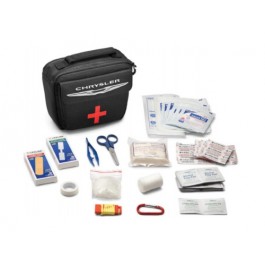 Mopar Roadside First Aid Kit Black Canvas Bag With Chrysler Logo