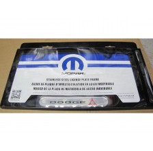 Mopar Decorative Stainless Steel License Plate Frame Black With
