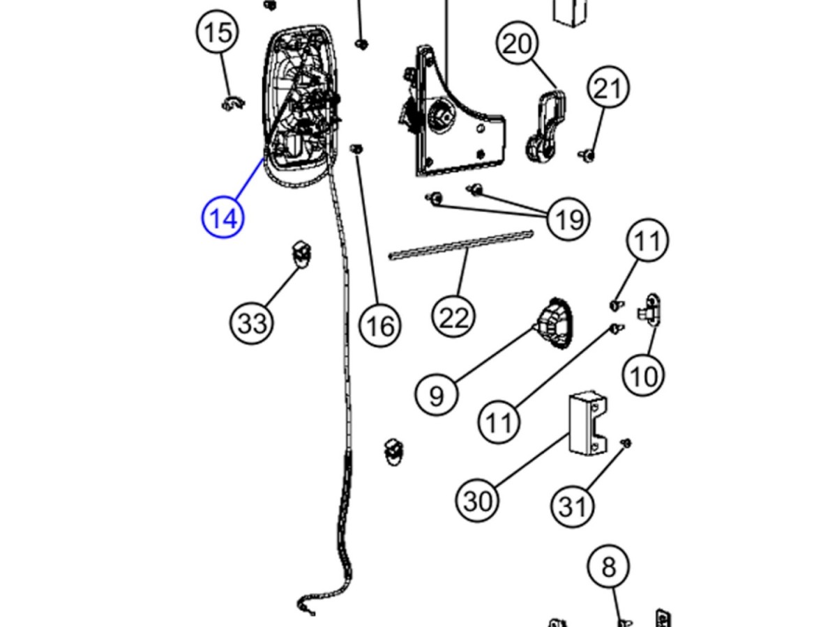 Authentic Mopar Sliding Door Handle - 5RK14JXWAC | Mopar ...
