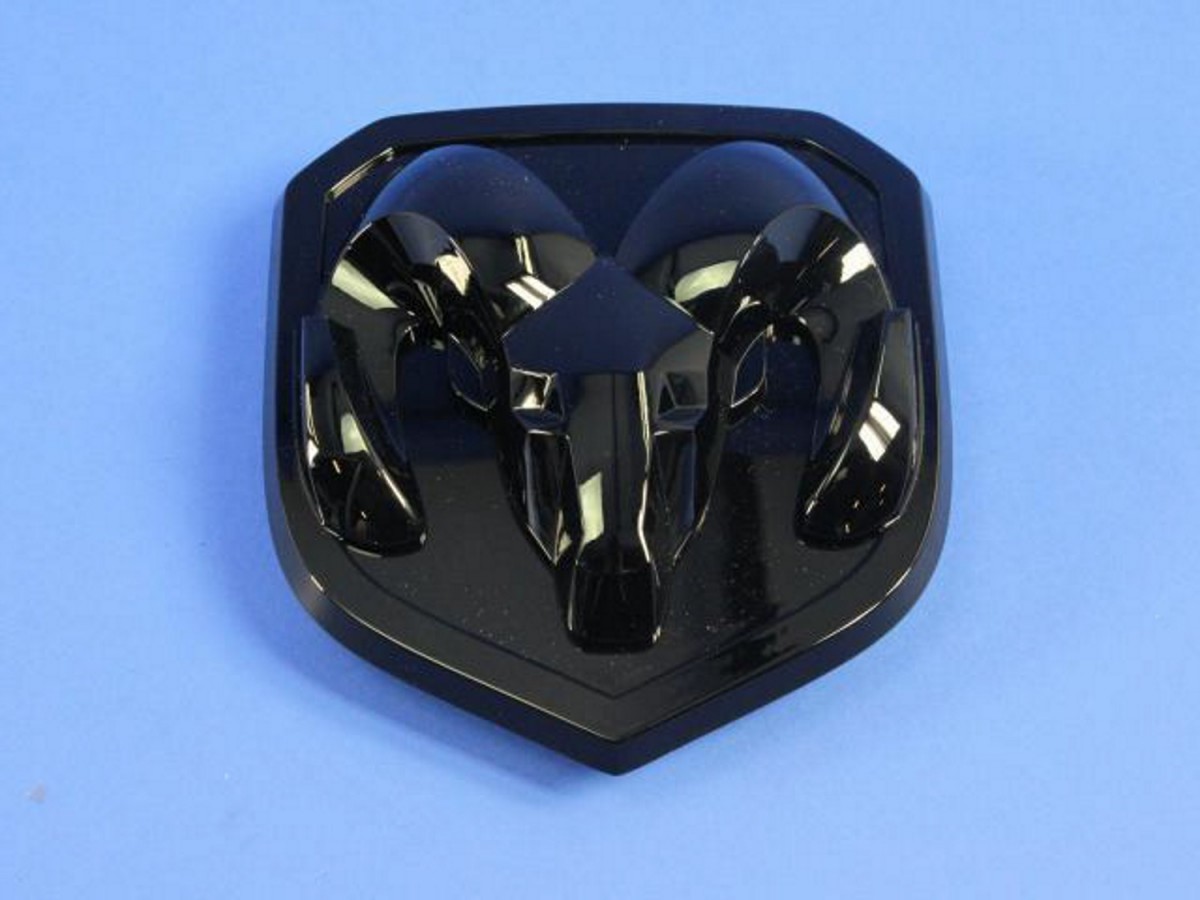 Mopar Emblem Ram's Head Grille Medallion Black - 68218120AB