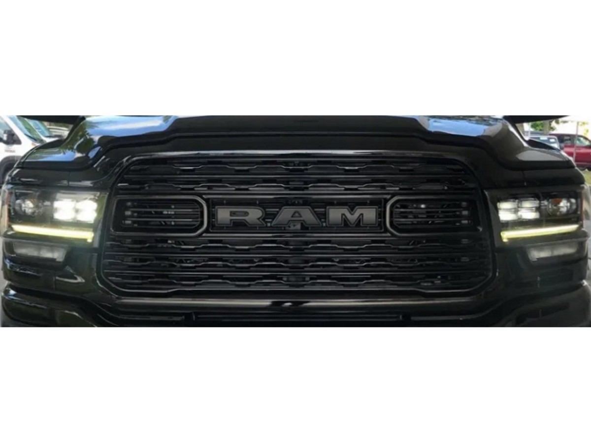 Authentic Mopar RAM Grille Emblem Matte Black Night Edition