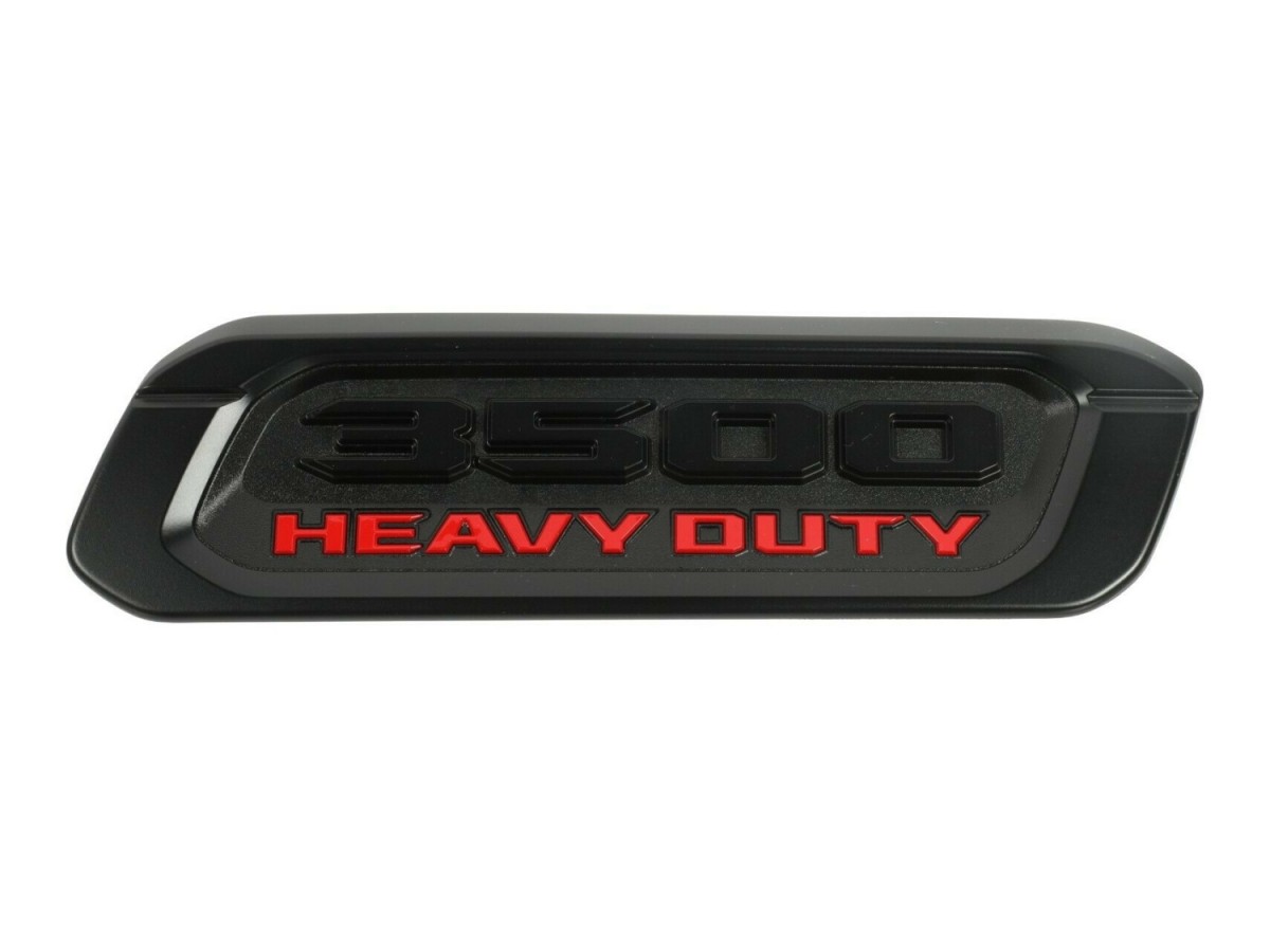 Mopar Emblem Hood Vent 3500 Heavy Duty Matte Black Red Passenger