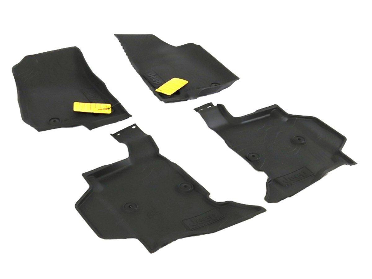Authentic Mopar Rubber Floor Mats With Black Jeep Logo For 4XE