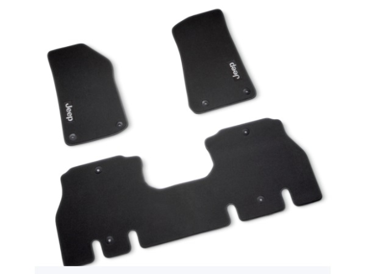 Mopar Carpet Mats 4 Door Set Of Three Mats Black With Light Tungsten ...