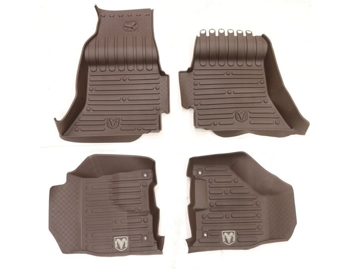 Mopar Rubber Mats Bucket Style Front & Rear Brown - 82215584AB