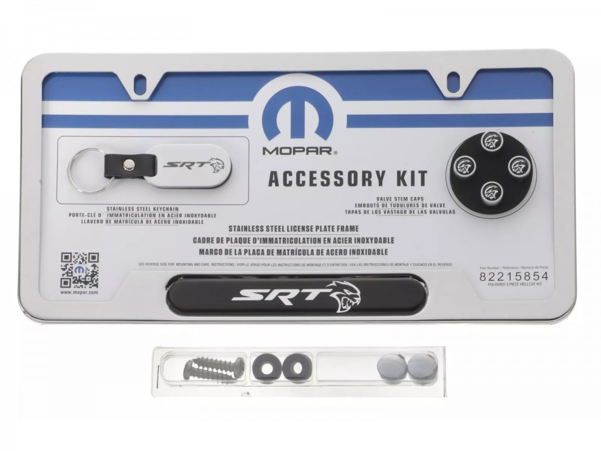 License Plate Frame Gift Set SRT Hellcat Polished - 82215854 | Mopar ...