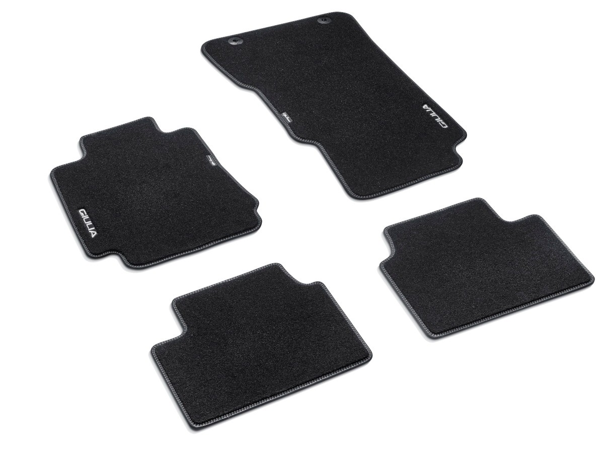 Authentic Mopar Carpet Mats Rwd With Giulia Logo Silver Stitching 82215980aa Mopar Online Parts