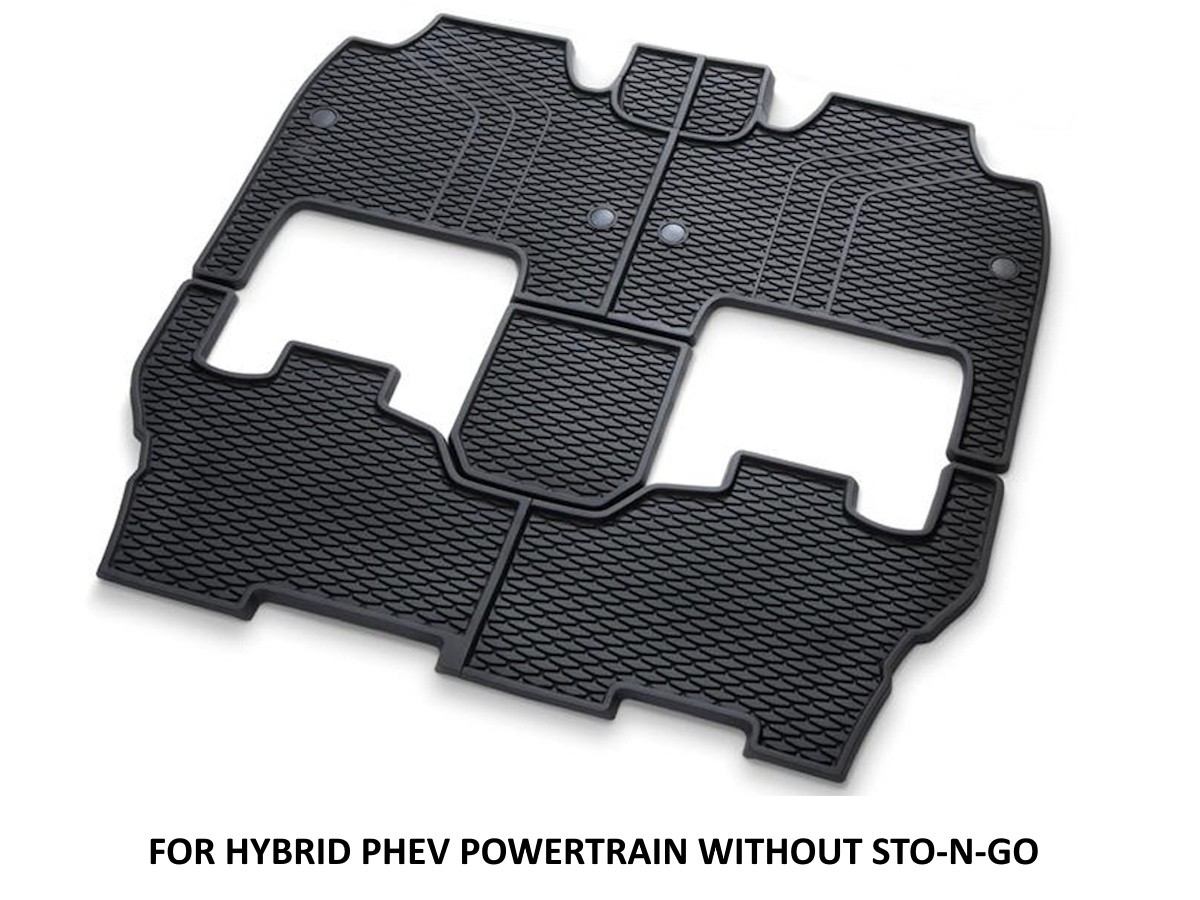 その他 moparian Mopar Rubber Floor Mats For Second And Third Rows Black For PHEV