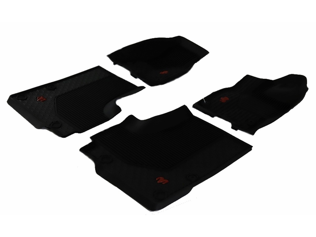 Mopar All Weather Floor Mats Black Color With Red Ram