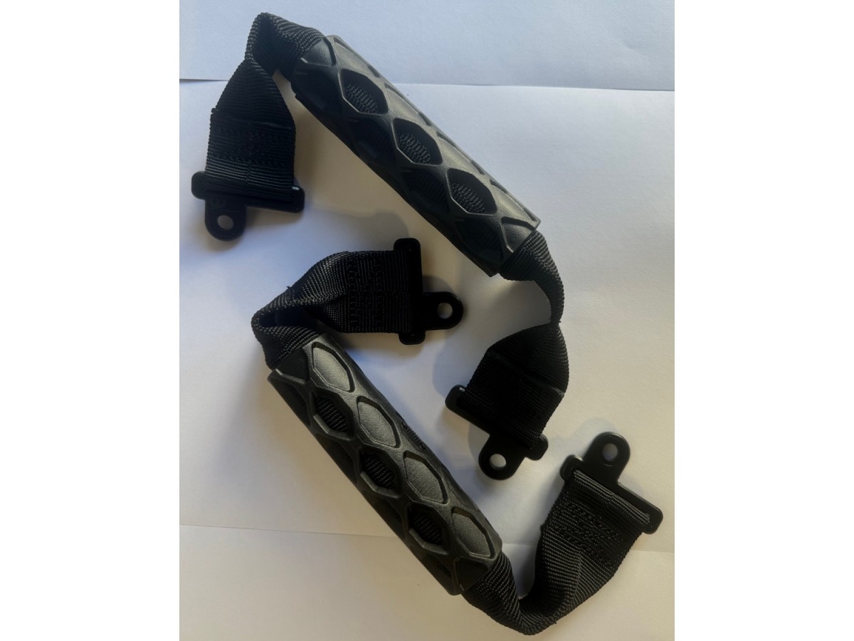 Authentic Mopar Front Grab Handles Set Of Two Black With Jeep Grille Logo 82219166AA Mopar